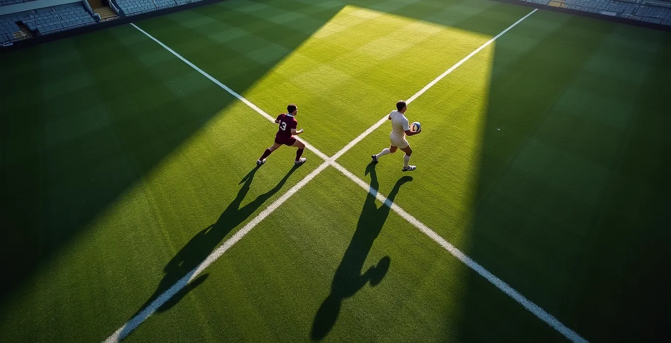 Action de ciseau au rugby avec courses croisées pour désorganiser la défense
