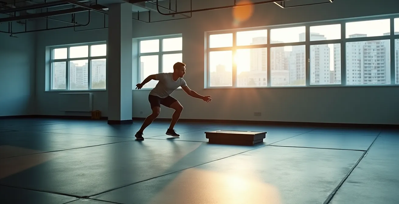 Schéma comparatif montrant les vecteurs de force entre presse à cuisses et poussée de chariot