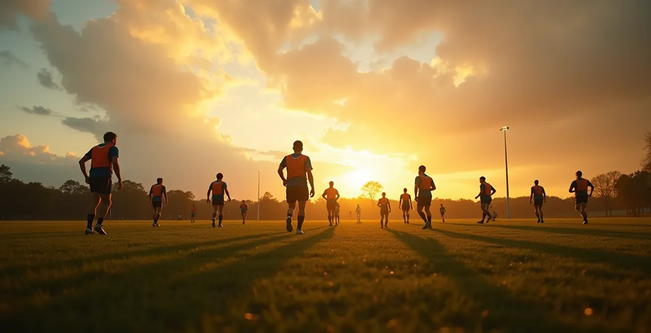 Séance d'entraînement moderne avec capteurs GPS et analyse vidéo